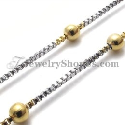 Elegant Titanium Gold Beads WoMen's Necklace