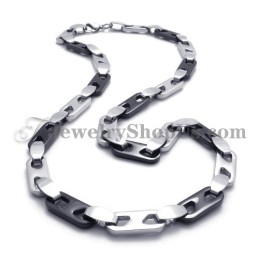 Elegant Black And Silver Titanium Necklace