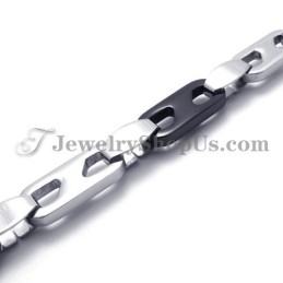 Elegant Black And Silver Titanium Necklace
