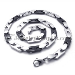 Elegant Black And Silver Titanium Necklace