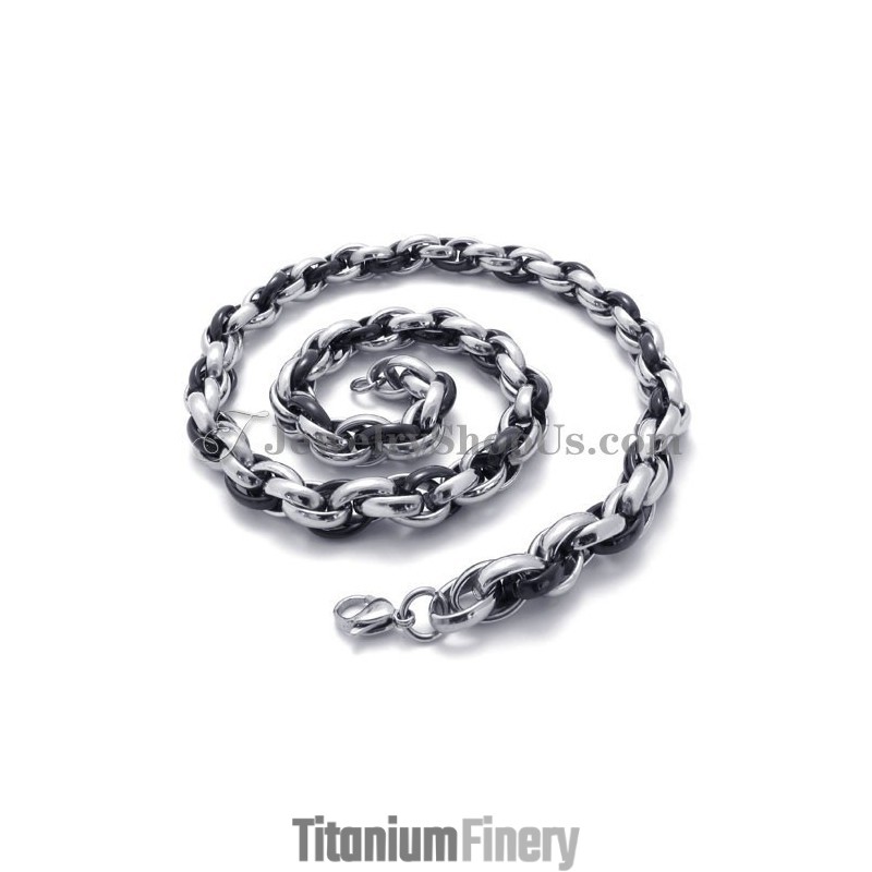 Elegant Black And Silver Titanium Necklace Elegant Black And Silver Titanium Necklace