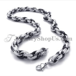 Elegant Black And Silver Titanium Necklace