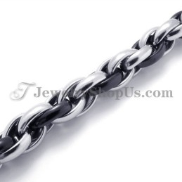Elegant Black And Silver Titanium Necklace