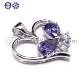 925 Silver Zircon Pendant With Free Chain