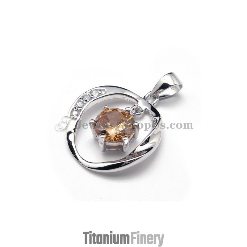 925 Silver Zircon Pendant (Electroplating Platinum) With Free Chain 925 Silver Zircon Pendant (Electroplating Platinum) With Free Chain