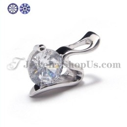 925 Silver Zircon Pendant (Electroplating Platinum) With Free Chain