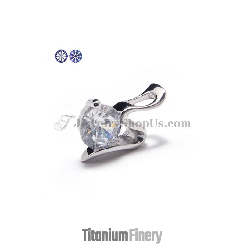 925 Silver Zircon Pendant (Electroplating Platinum) With Free Chain