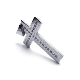 Men's Silver Pure Titanium Cross Pendant Necklace (New)