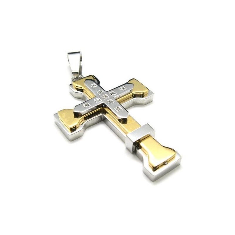 Men's Golden Pure Titanium Cross Pendant Necklace (New) Men's Golden Pure Titanium Cross Pendant Necklace (New)