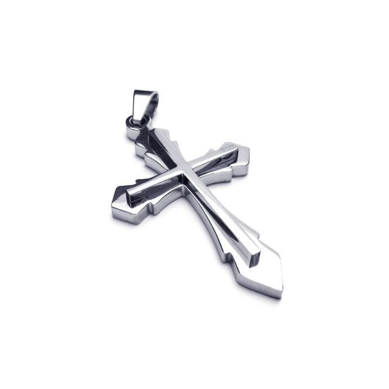 Mens Silver Pure Titanium Pendant Cross Necklace (New)