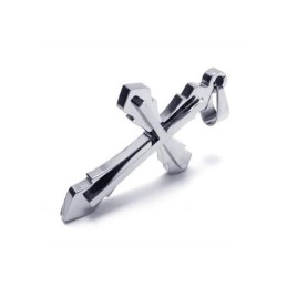 Mens Silver Pure Titanium Pendant Cross Necklace (New)