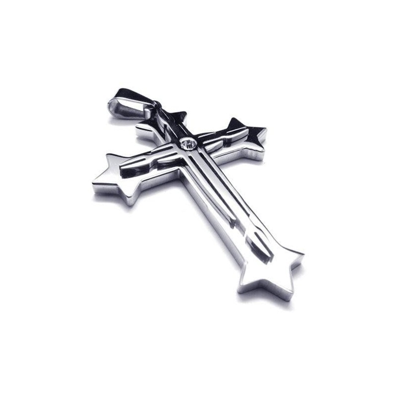Men's Silver Pure Titanium Cross Pendant Necklace (New) Men's Silver Pure Titanium Cross Pendant Necklace (New)
