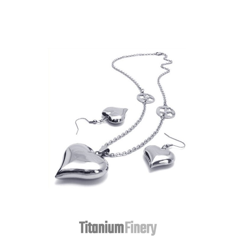 Beautiful Design Color Brilliancy Reliable Quality Titanium Jewelry Set Including Necklace, Pendant, Earring