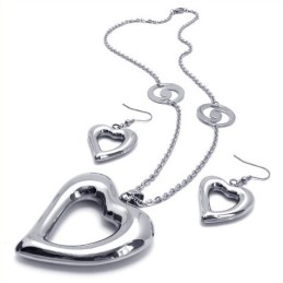 Elegant Shape Color Brilliancy Stable Quality Titanium Jewelry Set Including Necklace, Pendant, Earring