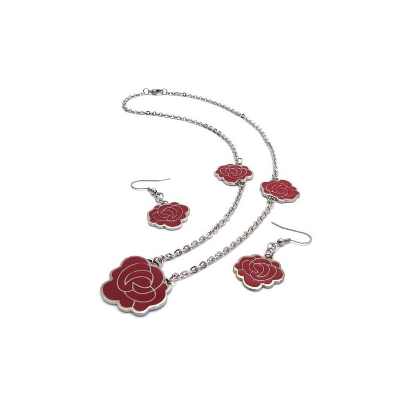 Attractive Design Pretty And Colorful High Quality Titanium Jewelry Set Including Necklace, Pendant, Earring