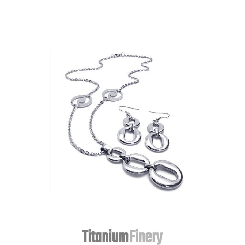 Deft Design Color Brilliancy Excellent Quality Titanium Jewelry Set Including Necklace, Pendant, Earring Deft Design Color Brilliancy Excellent Quality Titanium Jewelry Set Including Necklace, Pendant, Earring