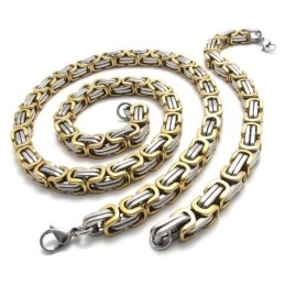 Finely Processed Color Brilliancy Stable Quality Titanium Jewelry Set Including Necklace, Bracelet