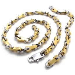 Modern Design Color Brilliancy Stable Quality Titanium Jewelry Set Including Necklace, Bracelet
