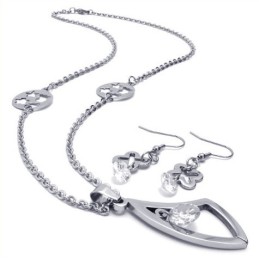 Attractive Design Color Brilliancy High Quality Titanium Jewelry Set Including Necklace, Pendant, Earring