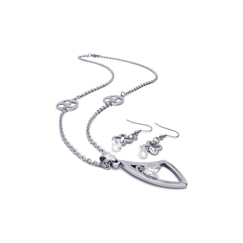 Attractive Design Color Brilliancy High Quality Titanium Jewelry Set Including Necklace, Pendant, Earring
