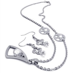 Attractive Design Color Brilliancy High Quality Titanium Jewelry Set Including Necklace, Pendant, Earring