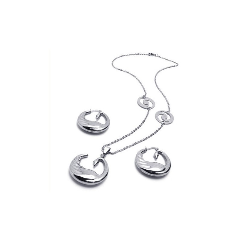 Elegant Shape Color Brilliancy Excellent Quality Titanium Jewelry Set Including Necklace, Pendant, Earring
