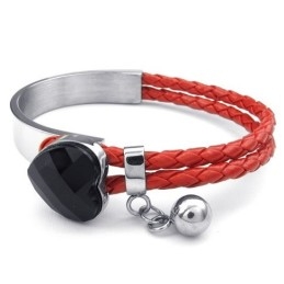 Beautiful Design Pretty And Colorful Reliable Reputation Titanium Leather Bangle