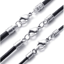 Finely Processed Delicate Colors Excellent Quality Titanium Leather Necklace