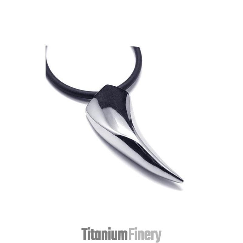Mens 316L Pure Titanium Animal Teeth Necklace Pendant Mens 316L Pure Titanium Animal Teeth Necklace Pendant