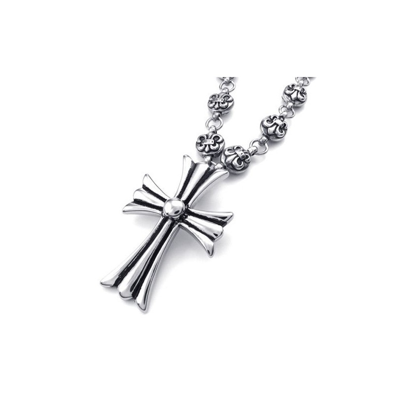 Rational Construction Color Brilliancy Stable Quality Titanium Cross Pendant