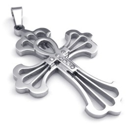 Finely Processed Color Brilliancy Superior Quality Titanium Cross Pendant