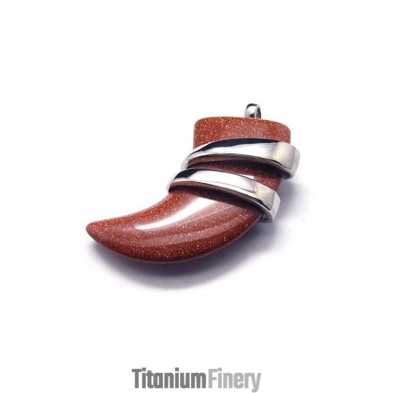 Men's Pure Titanium Vermilion Spear Pendant Necklace