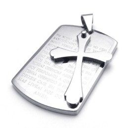 Finely Processed Color Brilliancy To Have A Long Story Titanium Cross Pendant