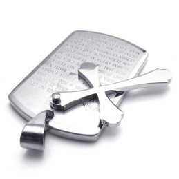 Finely Processed Color Brilliancy To Have A Long Story Titanium Cross Pendant