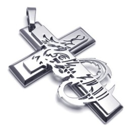 Modern Design Color Brilliancy To Have A Long Story Titanium Cross Pendant