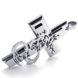 Modern Design Color Brilliancy To Have A Long Story Titanium Cross Pendant
