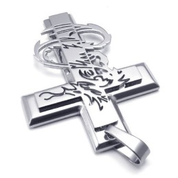 Modern Design Color Brilliancy To Have A Long Story Titanium Cross Pendant