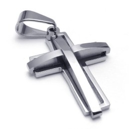 For Your Selection Color Brilliancy To Have A Long Story Titanium Cross Pendant