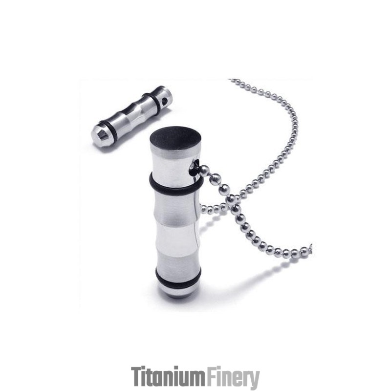 Golden & Silver Pure Titanium Rings Pendant Necklace Golden & Silver Pure Titanium Rings Pendant Necklace